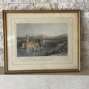 ‘Entrance to the Port of Marseilles’ engraving